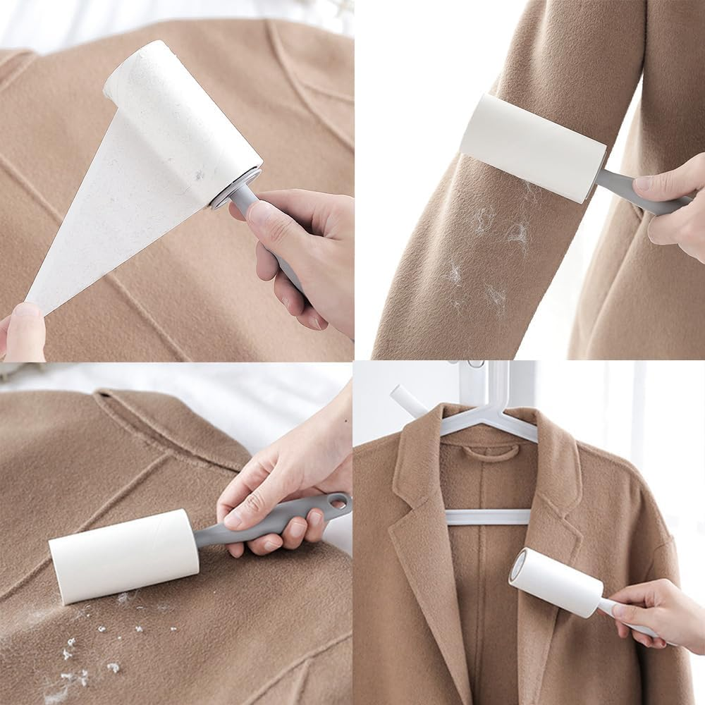Lint Roller, Pet Hair, 10 Rolls, 600 Sheets, Extra Sticky Lint Remover, Portable Lint Roller for Clothes, Hair, Sofa, Bed, Cat Hair, Dog Hair image number 5