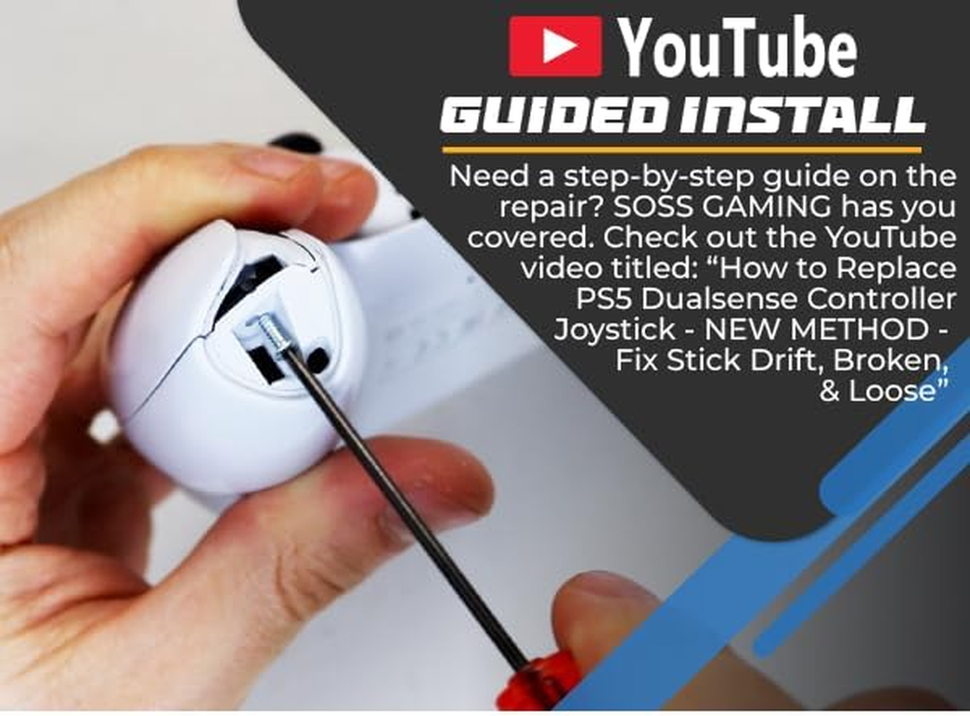 SOSS GAMING&reg; Hall Effect Joysticks UPGRADE Kit for Playstation 5 Dualsense Controllers- Fixes Stick Drift, Broken, and Loose Joysticks - 2 PACK image number 4