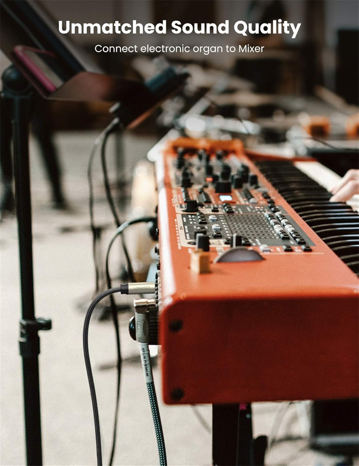 UGREEN 1/4 Inch Guitar Cable Instrument Cable 6.35Mm Mono Jack TS Unbalanced Patch Speaker Cord Braided Straight Male Amp Cord Zinc Alloy Casing Compatible with Electric Guitar Bass Keyboard, 3M image number 6