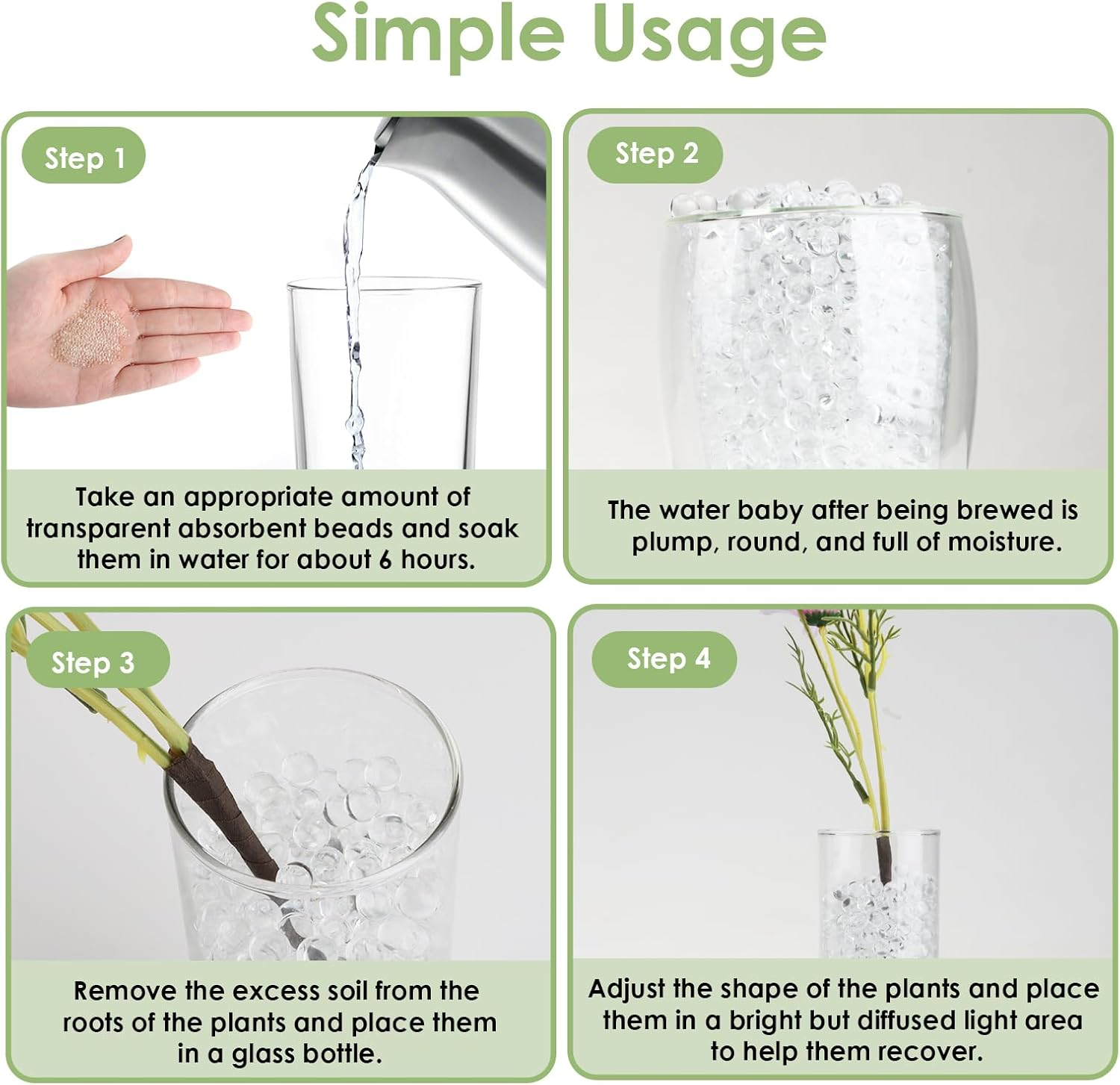 40000 Pcs Clear Water Gel Jelly Beads Vase Fillers, Premium Clear Water Gel Beads for Floating Candles, Wedding Centrepieces, Floral Arrangements & Home Decor - Biodegradable, Eco-Friendly & Vibrant image number 3