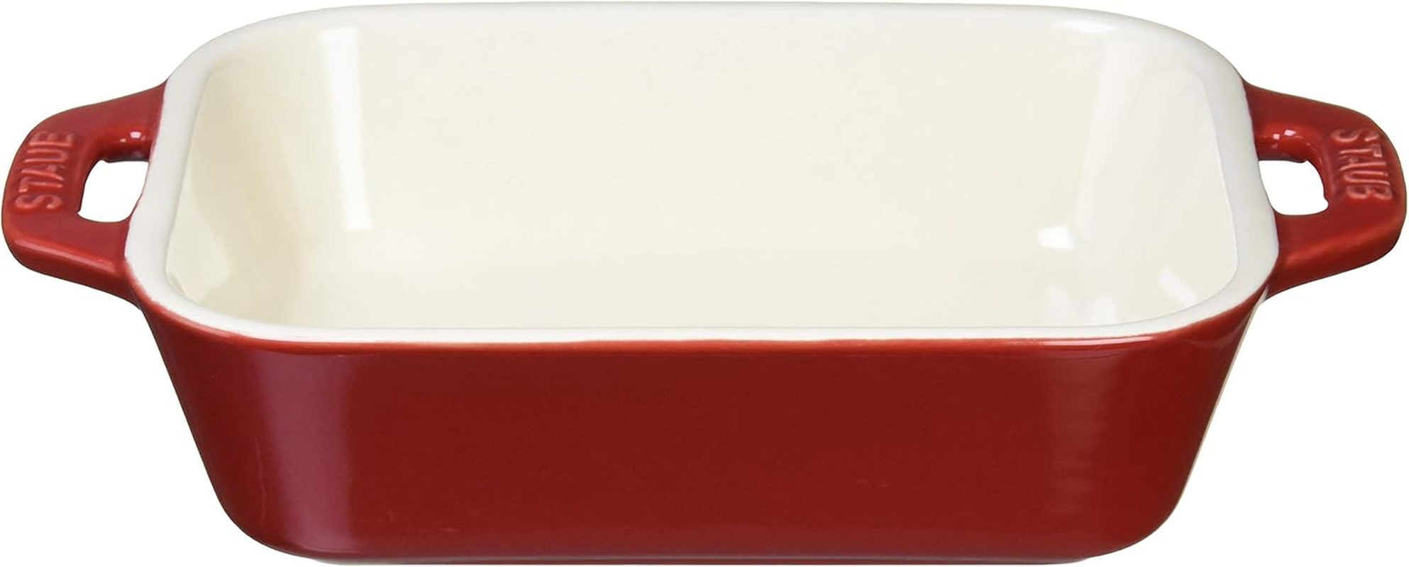 Staub Dish 40508-590 Rectangular Dish, Cherry 10.6 X 7.9 Inches (27 X 20 Cm), Ceramic Au Gratin Dish, Oven Safe and Microwave Safe image number 4