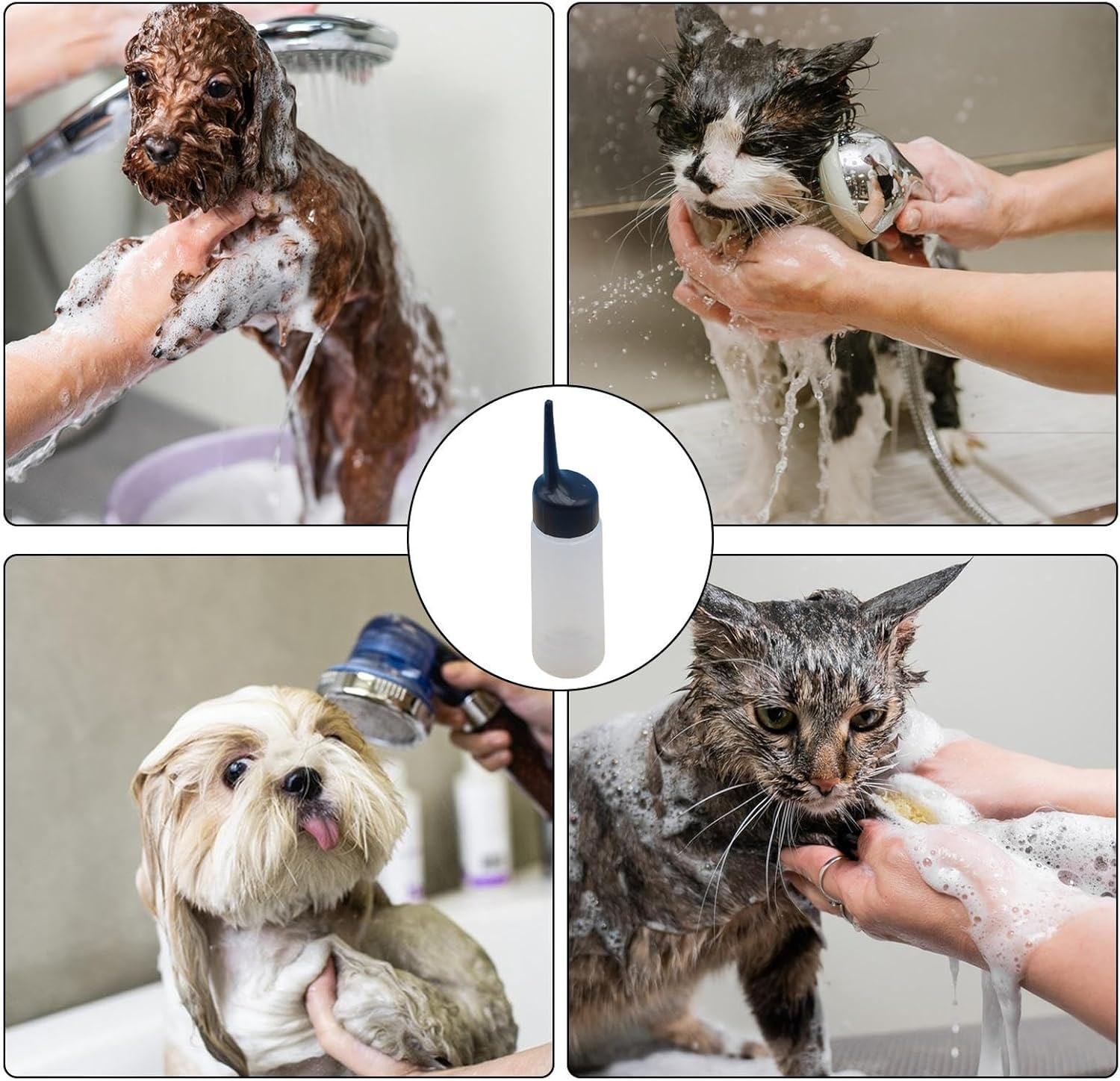 Shampoo Dilution Bottle | 150Ml Dispensing Pet Wash Bottle - Refillable Pet Shampoo Mixer, Squeeze Bottle, Multifunctional Pet Supplies for Cats, Children, Dogs, Adults image number 5