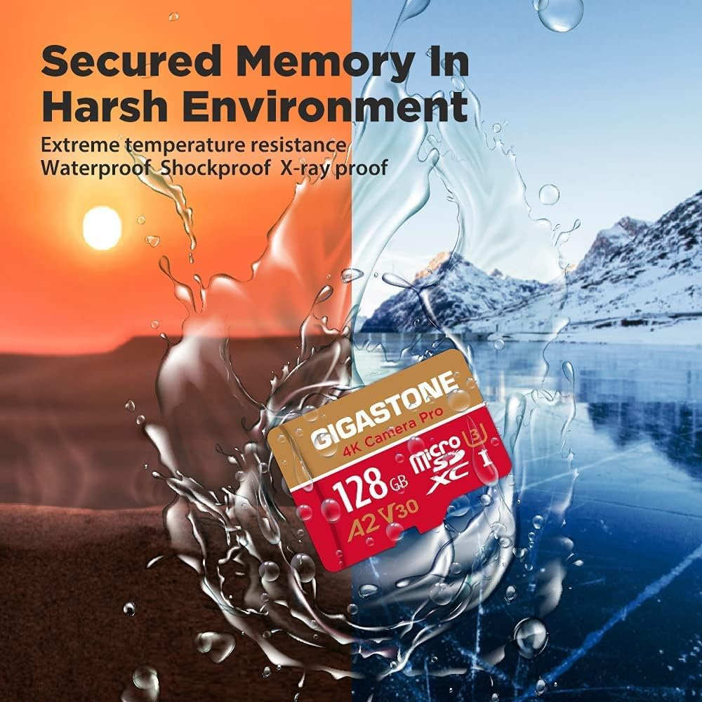 [5-Yrs Free Data Recovery] Gigastone 128GB 5-Pack Micro SD Card, 4K Video Recording for Gopro, Action Camera, DJI, Drone, R/W up to 100/50 Mb/S Microsdxc Memory Card UHS-I U3 A2 V30, with Adapter - Camera Pro 64Gb 5 Pack image number 4