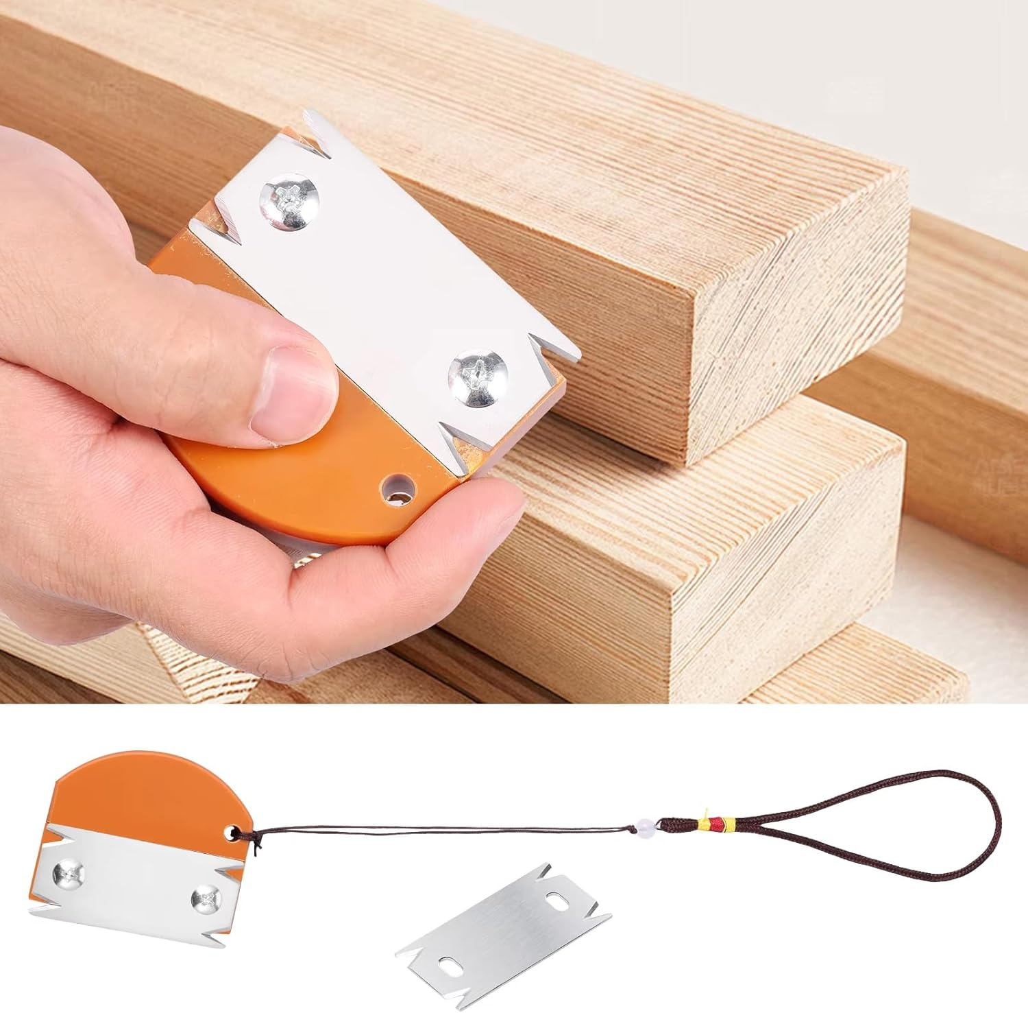 YUENTOEN Woodworking Edge Trimmer, Edge Corner Planer with 1Pcs Replacement Blades and Hanging Strap, Wood Edge Trimming Tool for Wood, PVC, ABS image number 5
