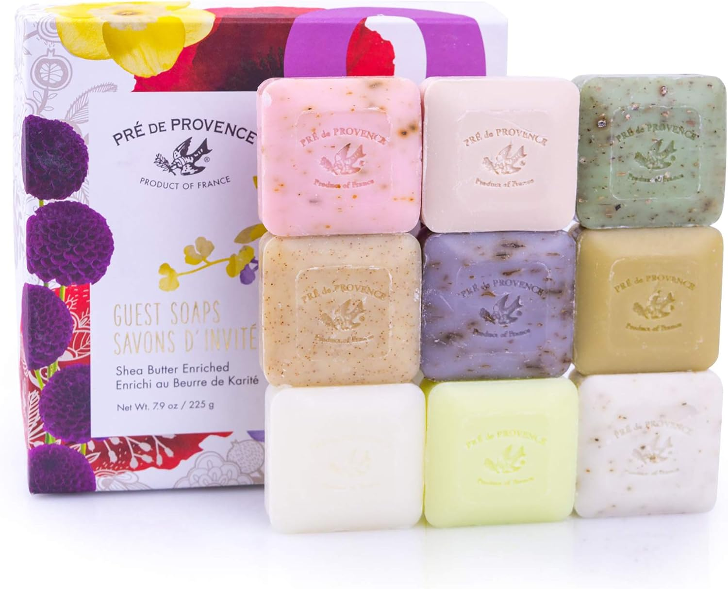 Pre De Provence French Soap Assorted Boutique Luxury Gift Box (Set of 9), Scented Herb