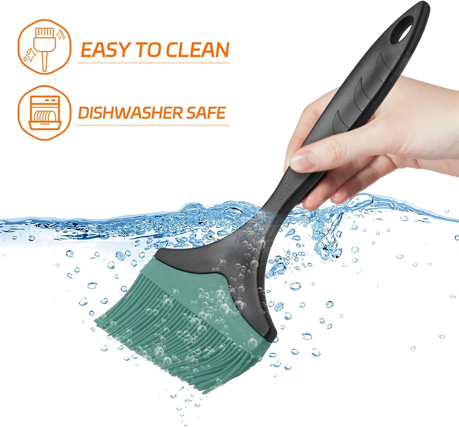 Large Silicone Grill Basting Brush - 3.95Inch Extra Wide Silicone Basting Brush for Grilling,Heat Resistant Brushes Spread Oil Butter Sauce for Cooking Baking Bbq,Dishwasher Safe（Green 2） - Red 1 image number 3