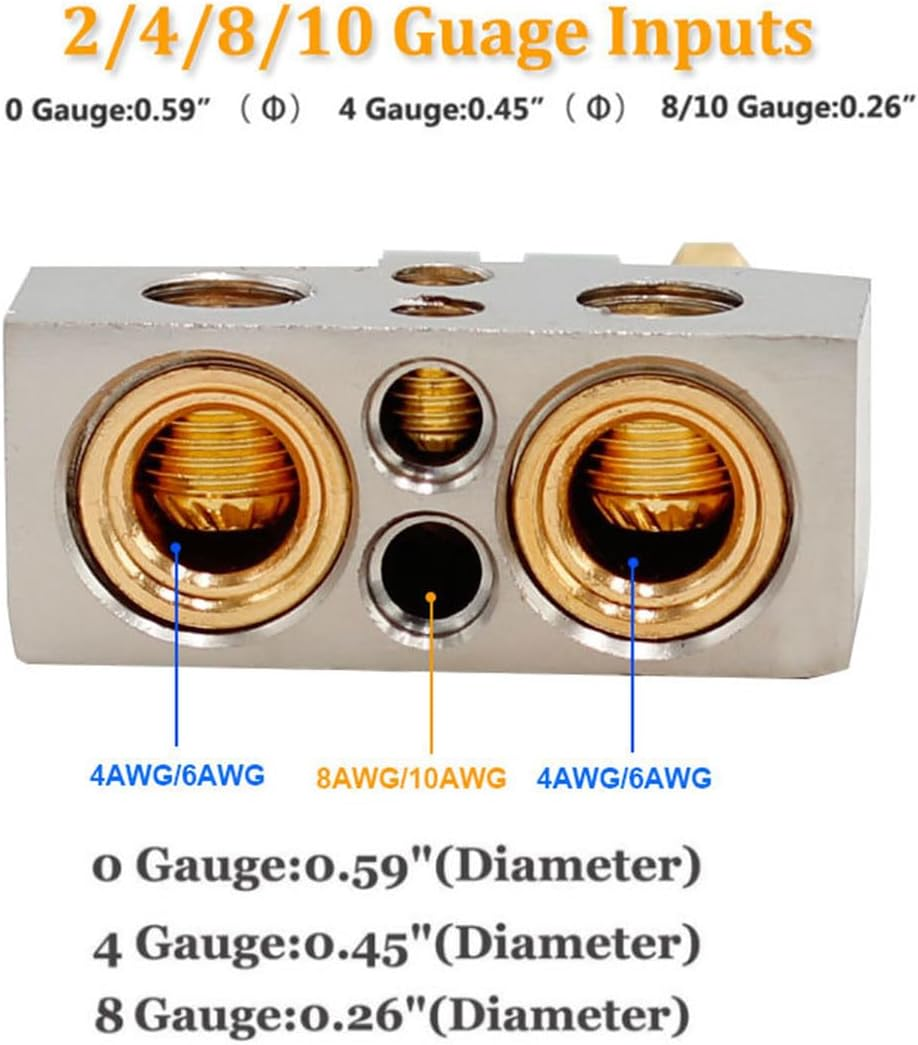 AIMALL Universal Car Battery Terminal Clamps Set Zinc Alloy Post Connectors with Protective Covers Fit 0/4/8/10 AWG Cable for Auto Audio Power Wiring 2.3X1.8 Inch