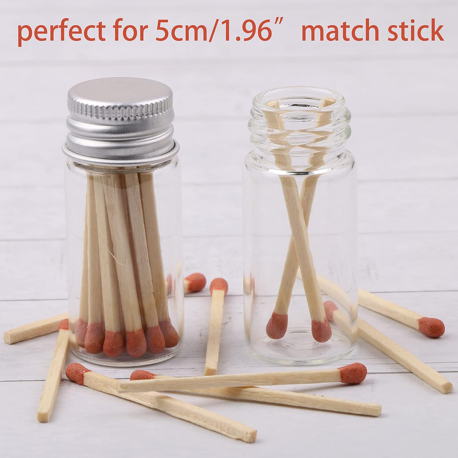 Maxmau 100 10Ml Vials Small Mini Tiny Glass Bottles Clear Empty Jars with Aluminum Top Screw Lids Message Sample Bottle Wedding Favors Decorations DIY Jewelry Accessories Liquid Hold Storage image number 5