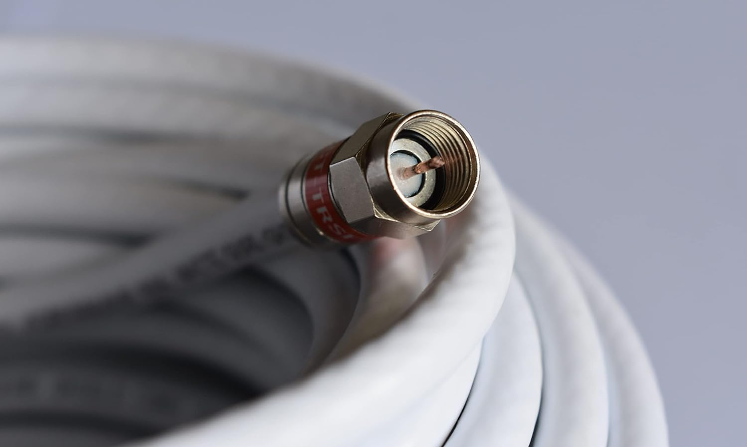 White RG6 Quad Shield Coax F-Type Male Cable | TV | Antenna | Satellite | NBN | Foxtel 0.5M-50M (4.0M) image number 1