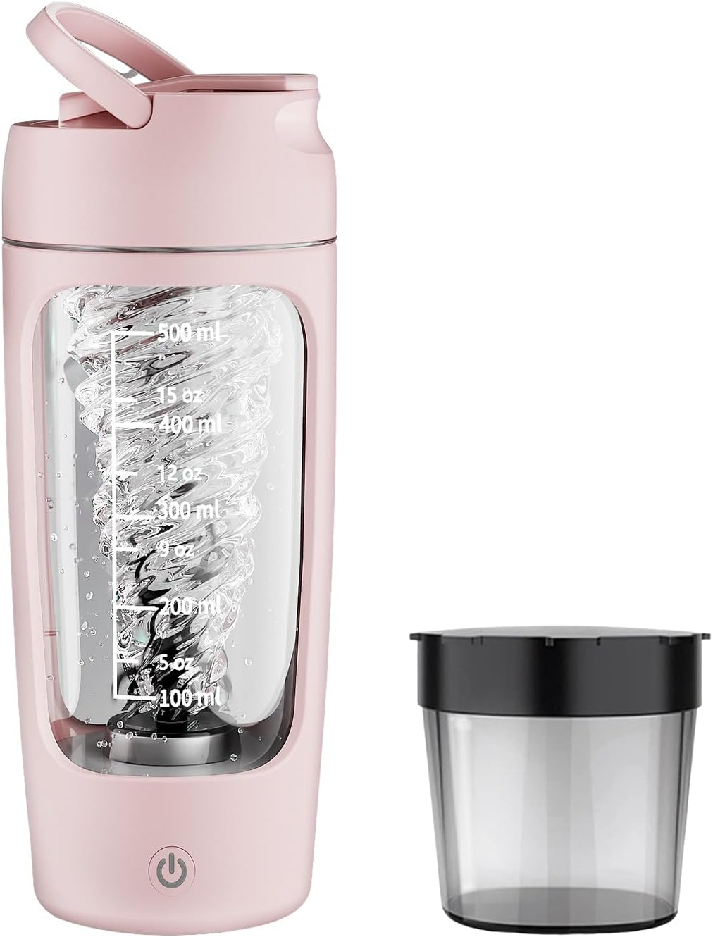 Electric Protein Shaker Bottle, 650ML Portable Blender Bottles, BPA Free, USB Rechargeable Shaker Bottles for Protein Mixes, Made with Tritan（Black）