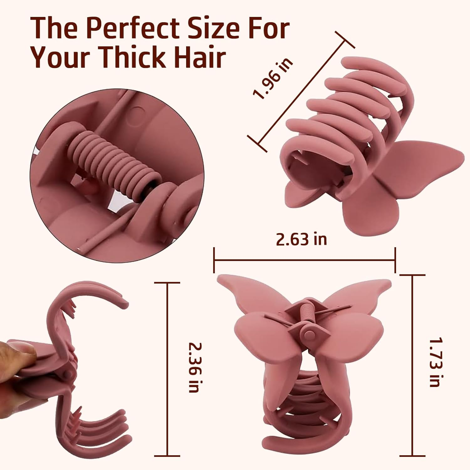 Claw Clip, Hair Accessories for Girls, Hair Clips for Women, Ladies, Cute Multicolor (Pink White Yellow Greenish-Blue) Non-Slip Hair Claw Clip for Thick Thin Long Curly Hair(4Pcs) image number 4