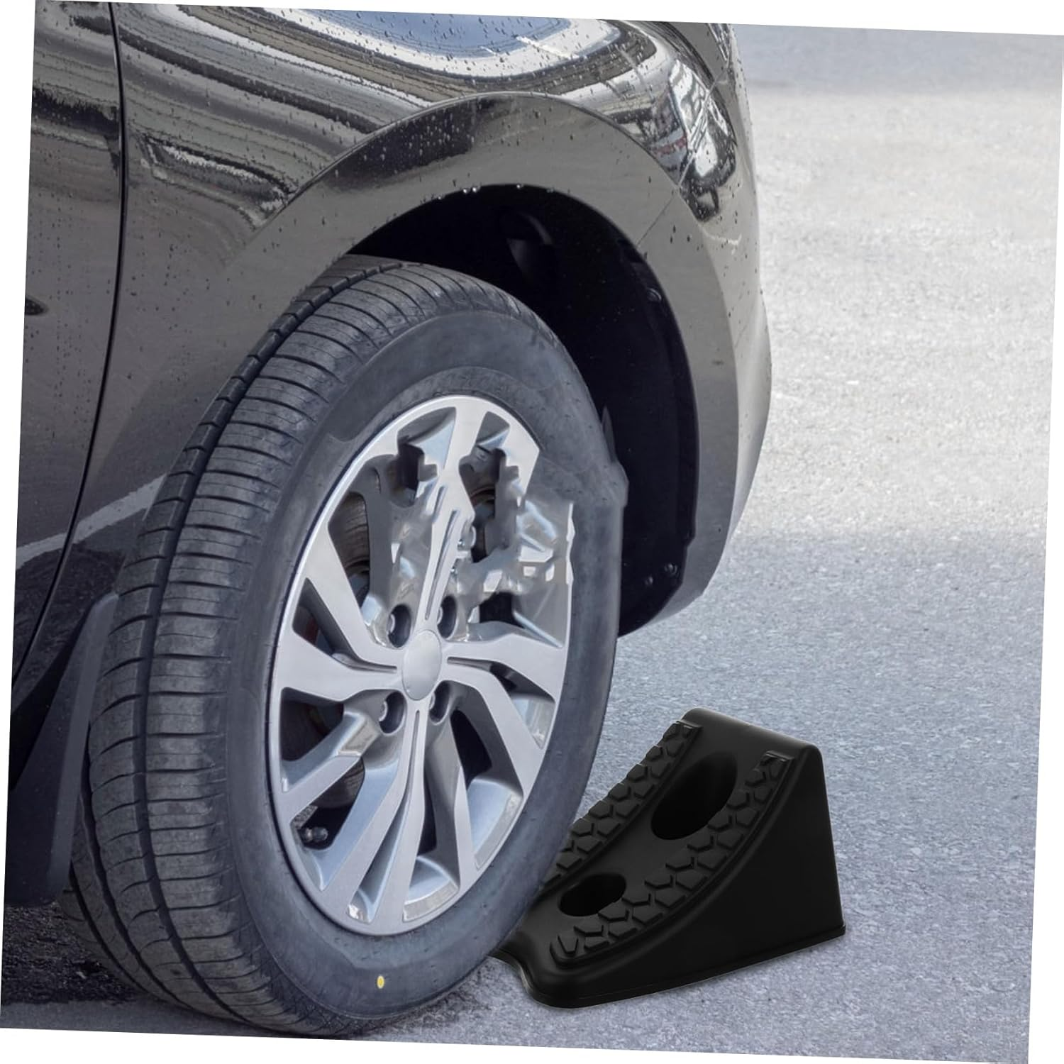 VALICLUD Heavy Duty Car Wheel Chocks Rubber Tyre Stopper Blocks for Vehicles Suv Trailer Parking Anti-Slip Wheel Wedges Suitable for Outdoor and Off-Road Use image number 6