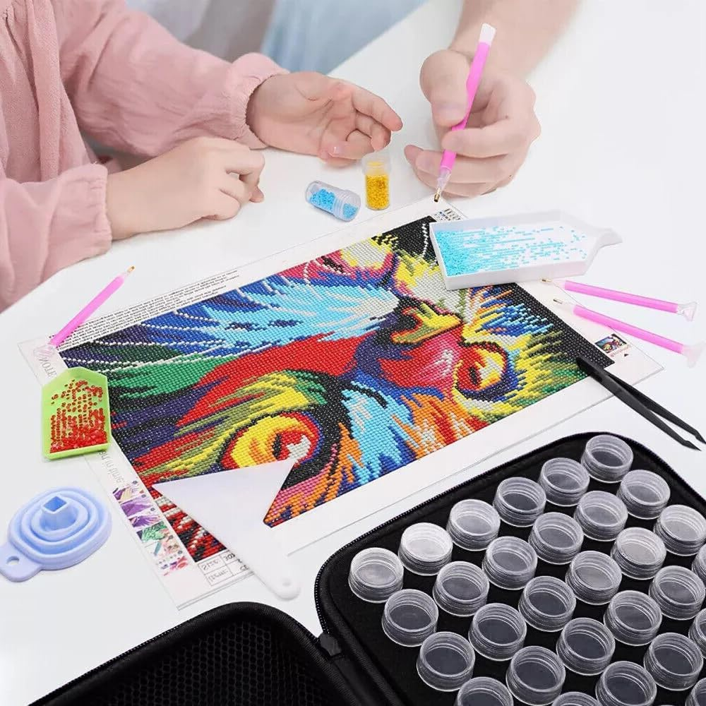 60 Grids Diamond Painting Storage Case with Tools &ndash; EVA Bead Organizer Box with Containers &ndash; Portable Kit for Rhinestones, Glitter, Crafts, Jewelry, Seeds, Makeup &ndash; 30 X 20 X 7.5 CM image number 6