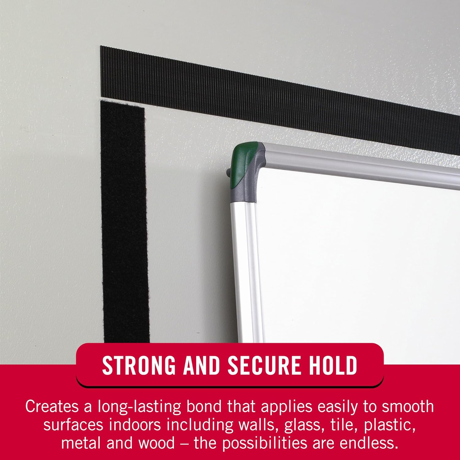 VELCRO Brand - Sticky Back Tape Bulk Roll | 50 Ft X 3/4 in | White | Cut Hook and Loop Adhesive Strips to Length | Create Vertical Storage, save Space, Keep Your Home, Office or Work Site Organized image number 4