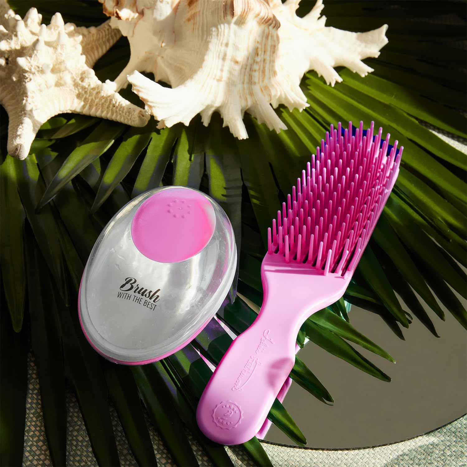 Pink Detangler Brush by Felicia Leatherwood - for Kinky, Curly, Wavy 4C or Straight Hair - Tame Your Tangles Smooth Your Coils - Pain Free for All Ages