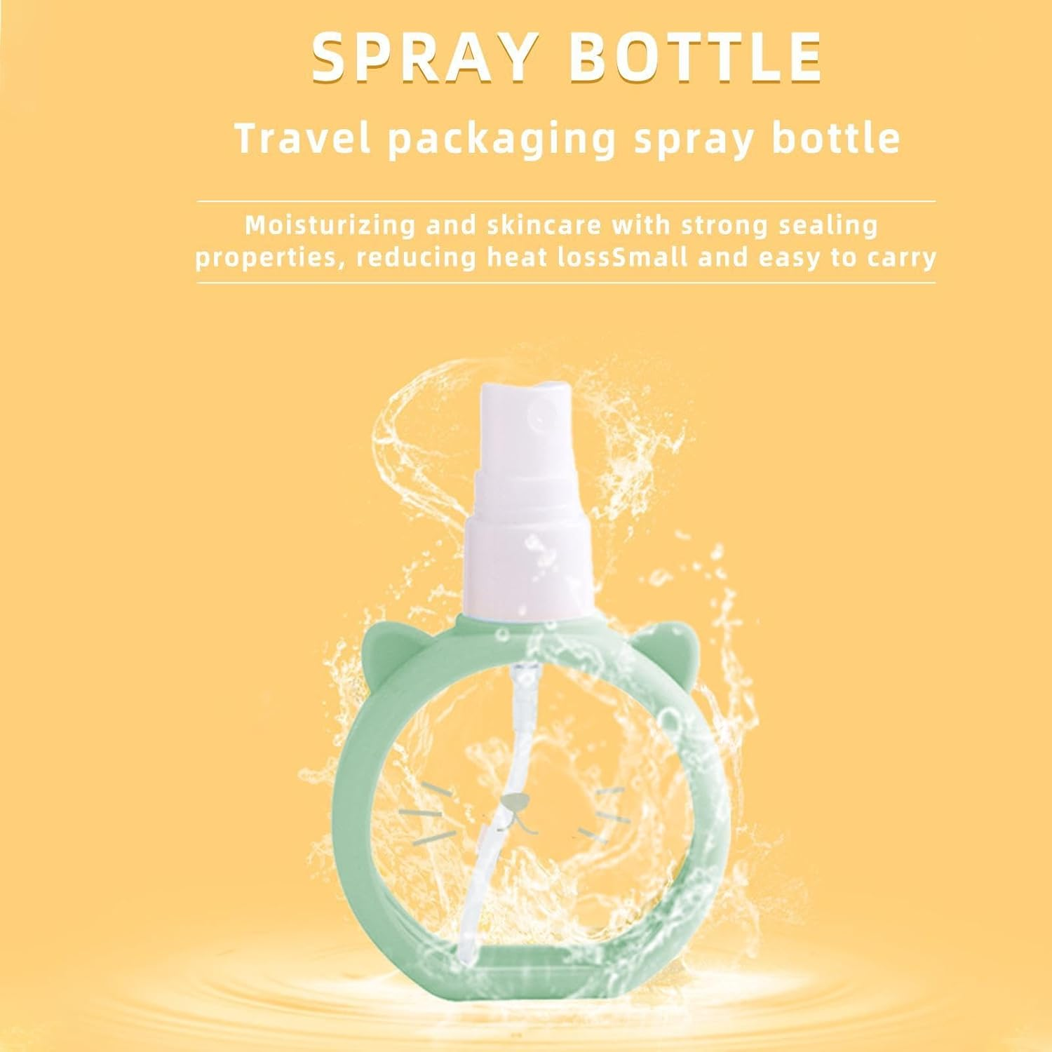 Spray Bottles with Fine Mist, 55 Ml Cartoon Refillable Perfume Bottle, Fine Mist Leak-Proof Empty Cosmetic Spray Bottle, Reusable Liquid Container with Lid for Travel at Home - Green image number 5