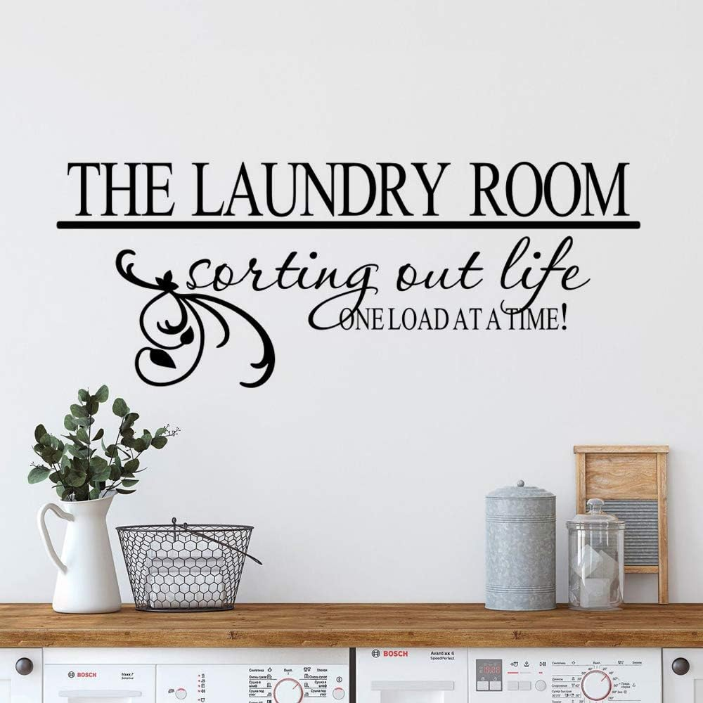 Laundry Room Decals Vinyl Art Lettering Decals for Walls Peel and Stick Laundry Sign Stickers Decor 22&times;9IN image number 3