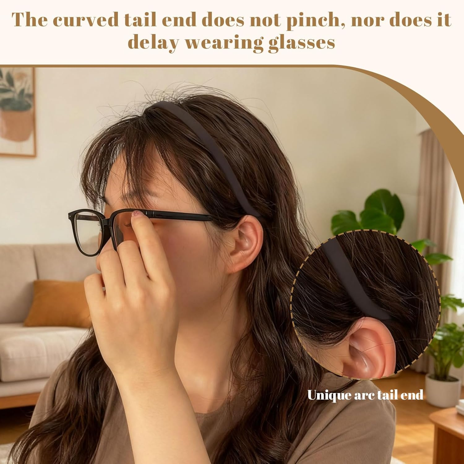 Xanthelle Women'S Headbands, Elegant Headband for Women & Headbands, Comfortable Back of the Head Headband for Glasses Wearers, Headbands with Teeth, Hair Accessories image number 5