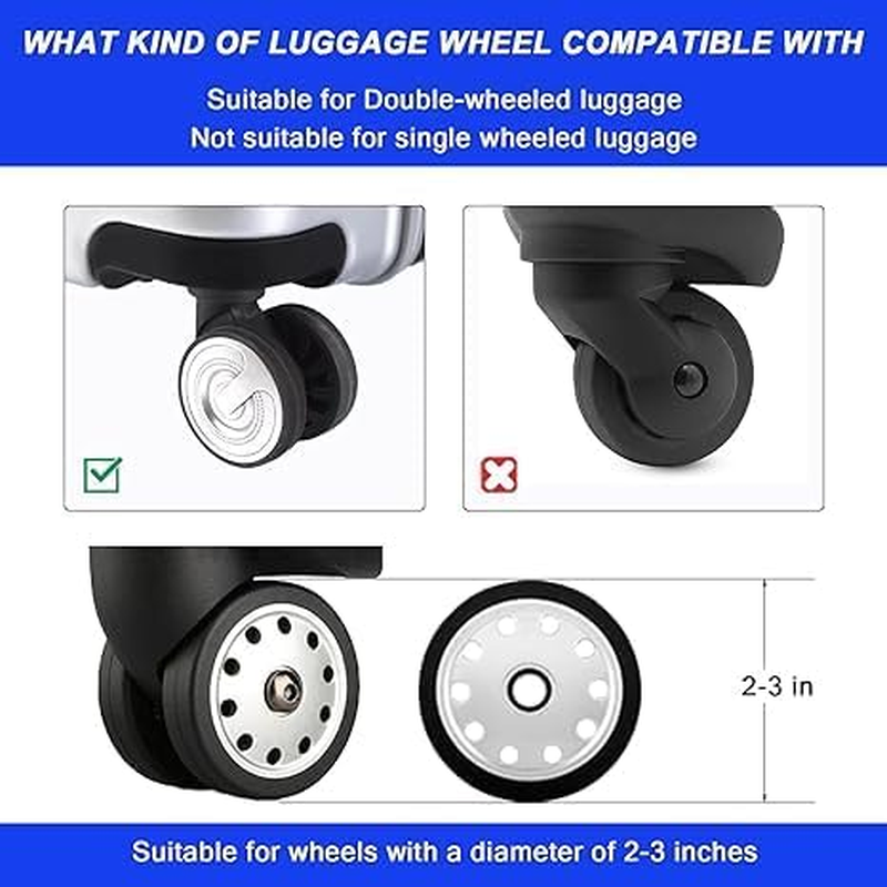 8Pcs Luggage Wheel Protector, Suitcase Wheel Covers for Compartment Protection (Black) image number 1
