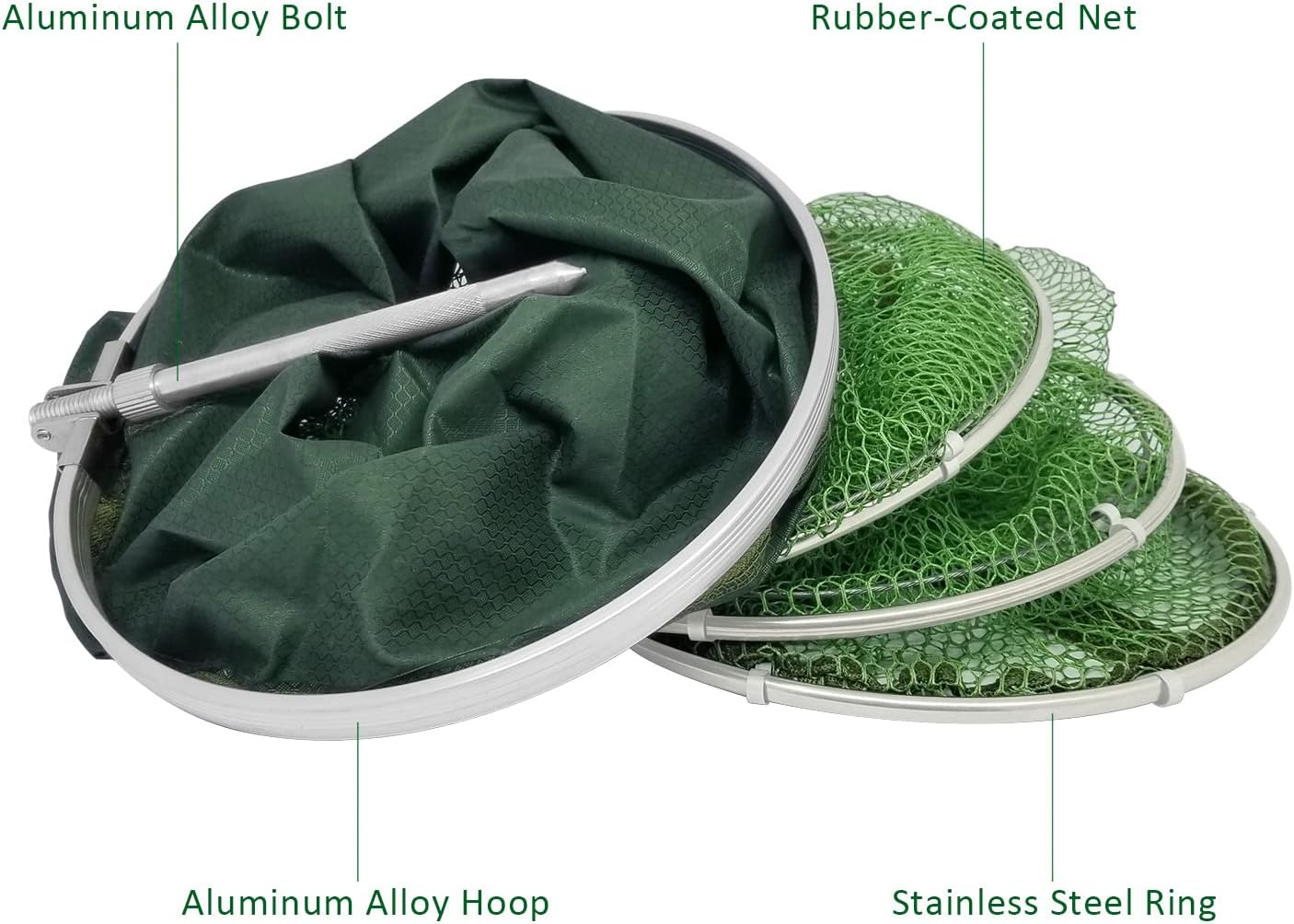 Kangdun Collapsible Fish Keeping Net - Rubberized Mesh Fishing Basket - Foldable Fish Live Well for Dock & Kayak - Keep Bait and Fish Alive image number 2