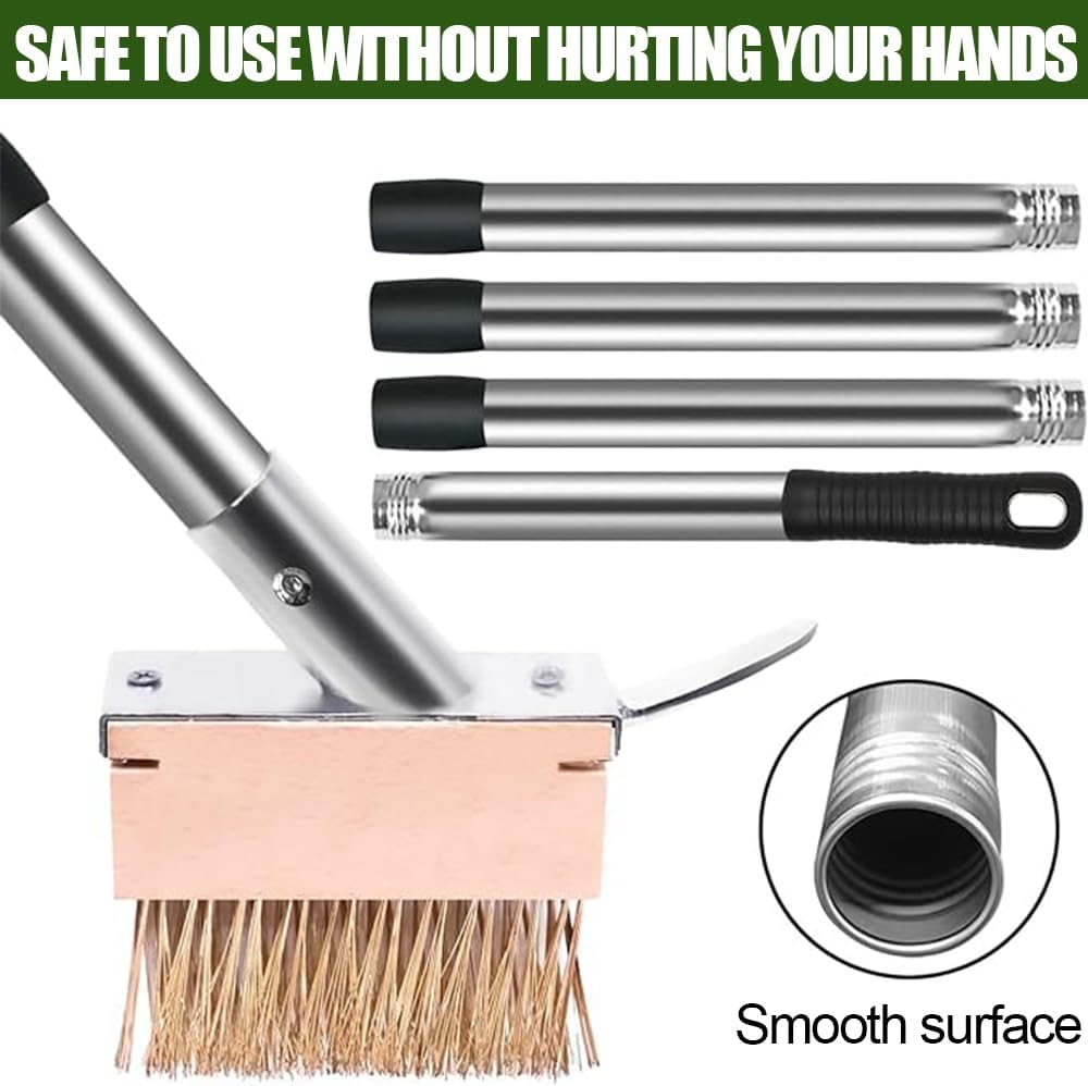 GUDAJIN Manual Crack Weeding Tool, Moss Weeder, Crack Weeder with Adjustable Stainless Steel Long Handle, Pulling Tool Brush for Deck, Patio, Sidewalk, Driveway Wall Cracks, Etc. image number 5