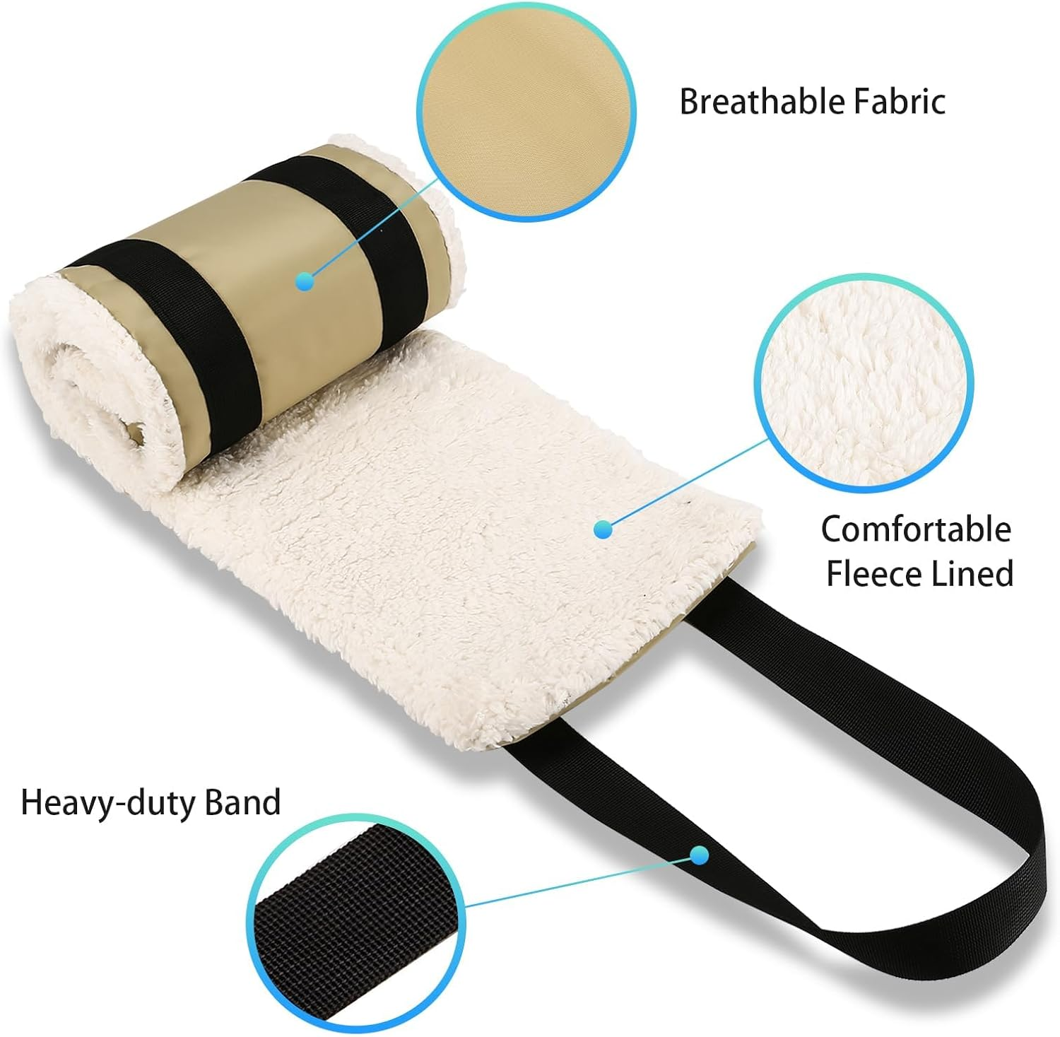 30-120 Lbs Dog Sling for Large Dogs Hind Leg Support,Dog Lift Harness for Back Legs,Helps Elderly Pet with Reduced Mobility, for Walking Canine Arthritis Rehabilitation(Beige) image number 6