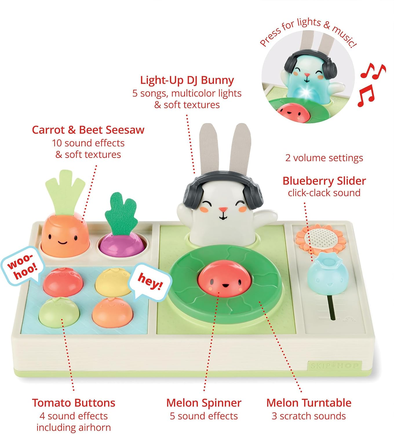 Skip Hop Farmstand Let the Beet Drop DJ Set Baby Musical Toy image number 1