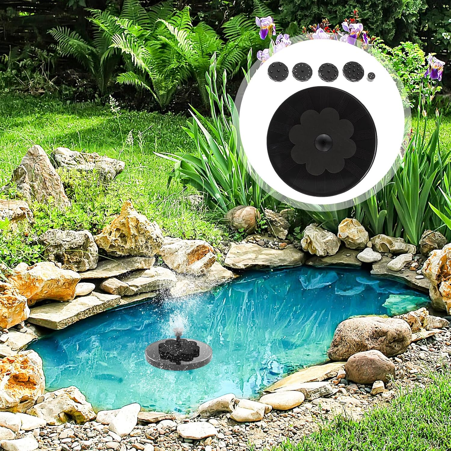 Toddmomy Solar Powered Mini Floating Fountain Outdoor Water Pump for Garden Bird Bath Easy Installation Material Promotes Water Circulation and Oxygenation image number 5