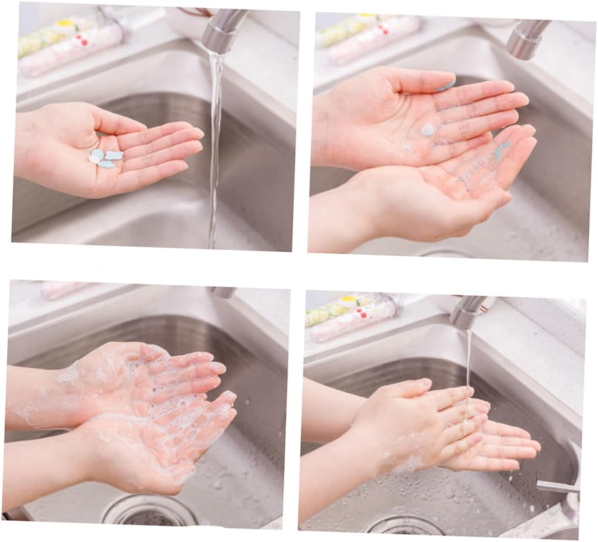 TOGEVAL 12Pcs Mini Portable Soap Sheets Hand Bath Toiletry Paper Soap for Outdoor Travel Paper Sheets image number 5