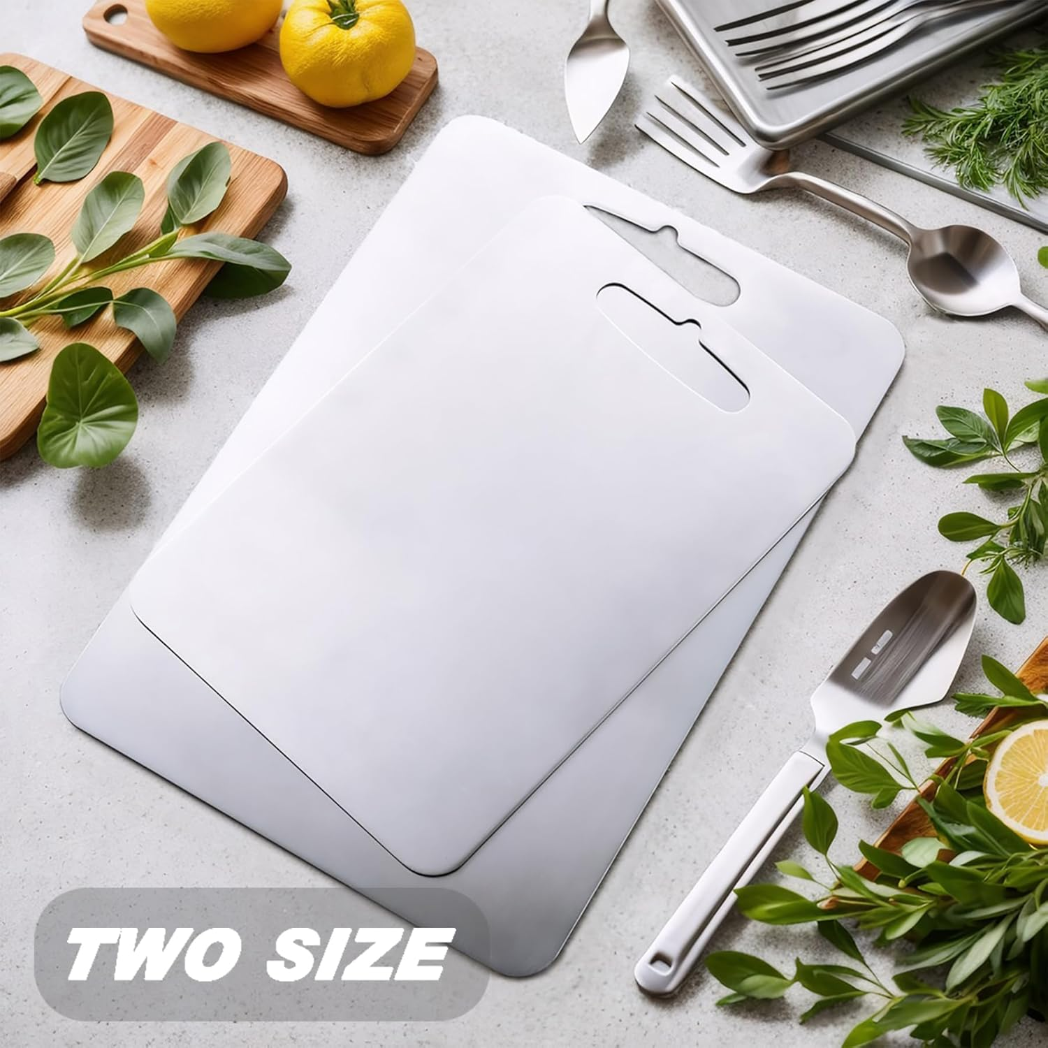 TTFP Titanium Cutting Board - 99.7% Pure Titanium Chopping Board for Kitchen Cutting Board (Large) image number 6