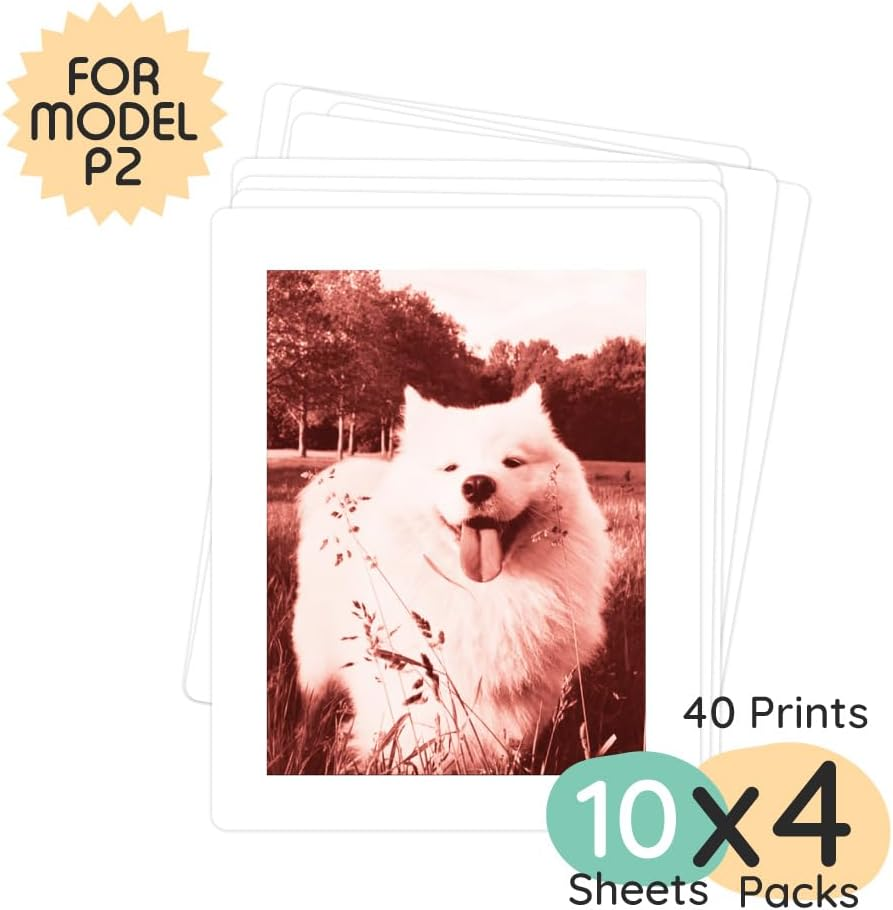 Kidamento P2 Instant Print Camera Film, 40-Sheet Color Thermal Paper, BPA & BPS Free, 78X56Mm Vertical, 4 Styles (10 Each): Timeless, Golden, Calm, Sweet image number 4