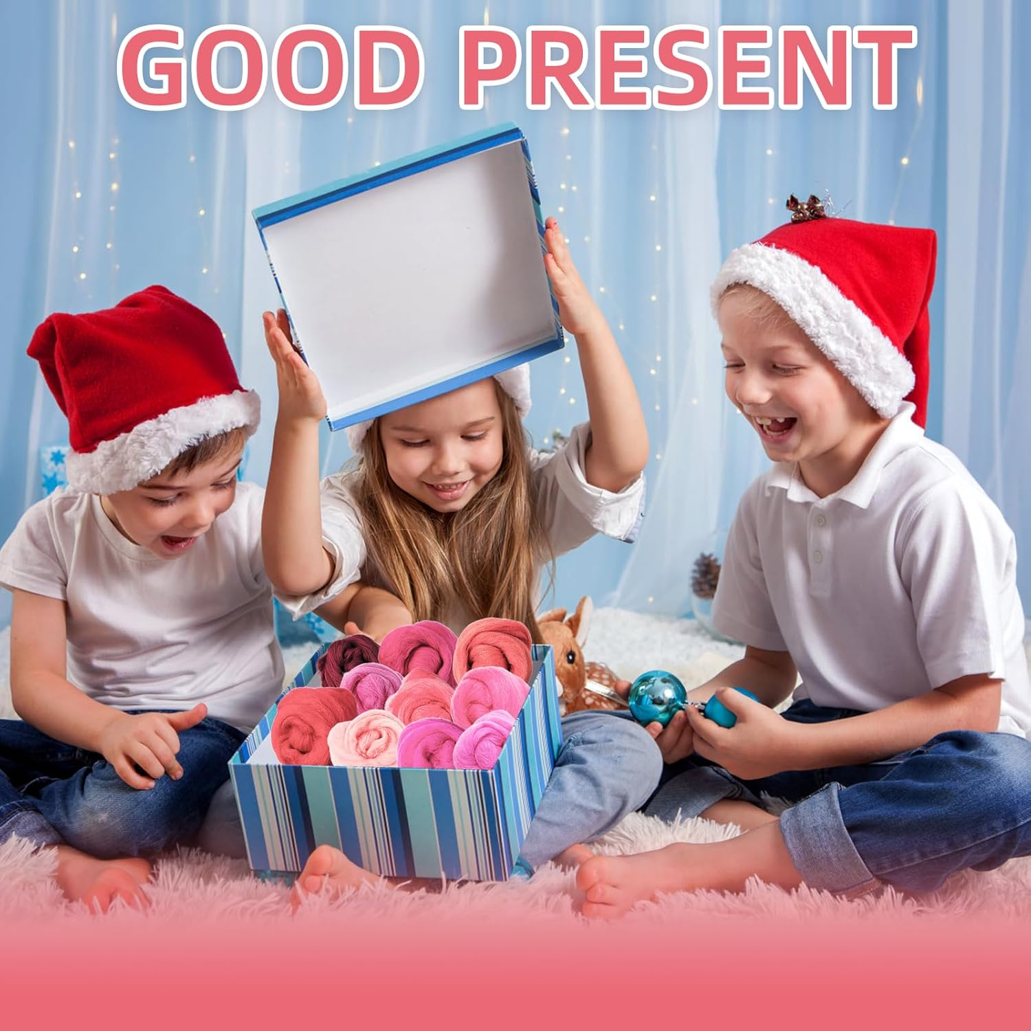 10 Colors Fiber Wool, Needle Felting Wool Roving Spinning Wool Roving Yarn Needle Felting Hand Spinning for DIY Craft Supplies (Red) - Orange image number 7