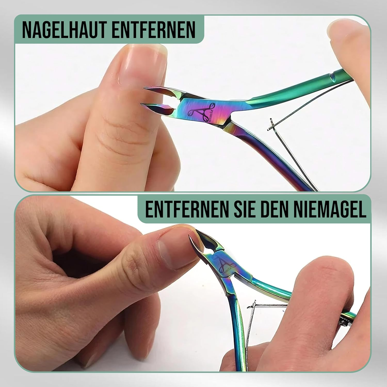 ARMIZ Multi-Color Cuticle Nipper Stainless Steel Professional Cuticle Cutter for Manicure and Pedicure - Cuticle Remover Tool with Sharp Blade to Trim Tough Dead Skin, and Hangnails