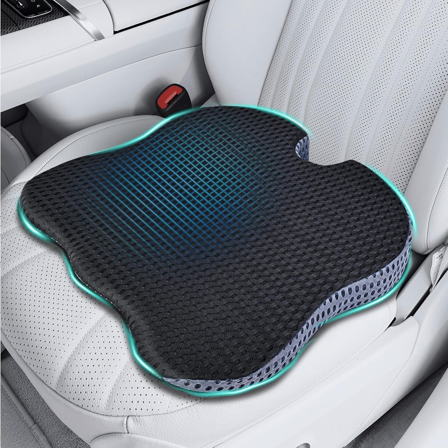 MAEZOE Car Seat Cushions for Driving, Adult Booster Seat for Car, 100% Polyurethane Wedge-Shaped Memory Foam for Driver/Passenger - Tailbone Pain Relief Cushion, Sciatica & Back Support image number 1