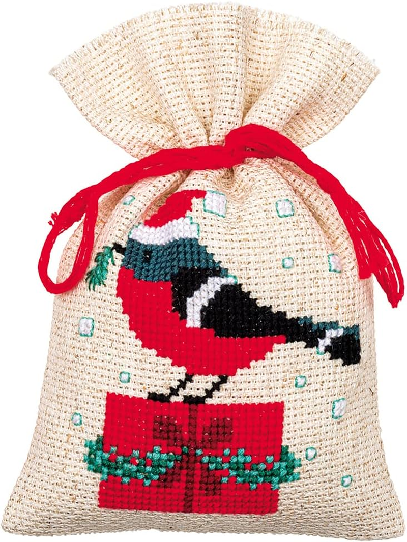 Vervaco Embroidery Kit, Christmas Bird and House (18 Count), 8X12Cm image number 2