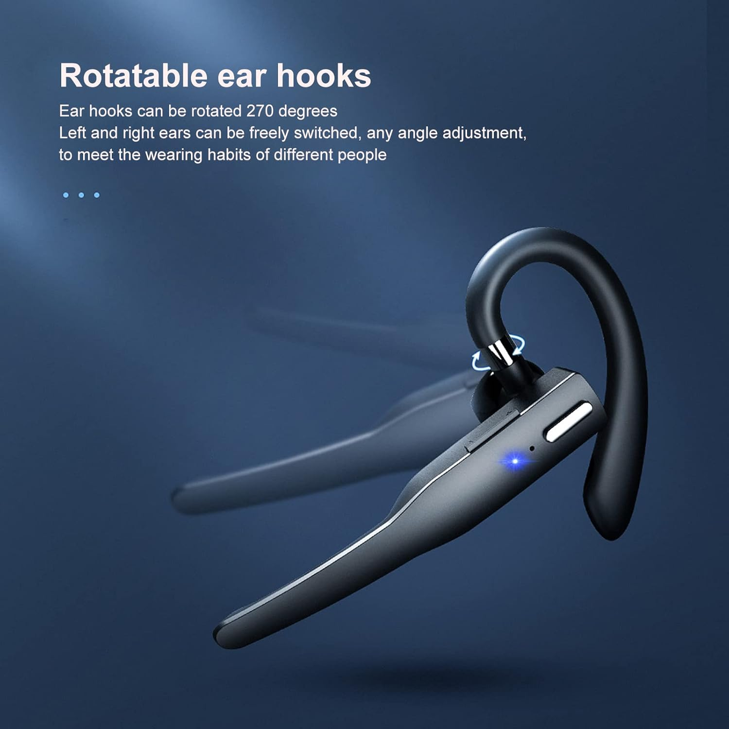 Bluetooth Headsets with Microphone V5.1, Hands-Free Bluetooth Earbuds, In-Ear Headphones, IPX7 Waterproof for Driving/Business/Office with Android/Ios, Laptop (YYK-525 Simple image number 2