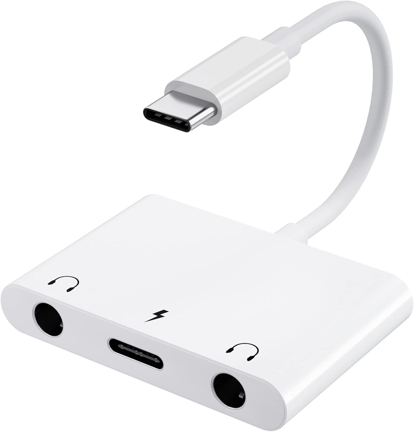 USB C to 3.5Mm Headphone Jack Audio Splitter,3 in 1 Dual 3.5Mm Headphone Jack+Usb C Audio Charge Adapter for Ipad Pro Google Pixel 2/2XL/3/3XL HTC U11 Macbook image number 2