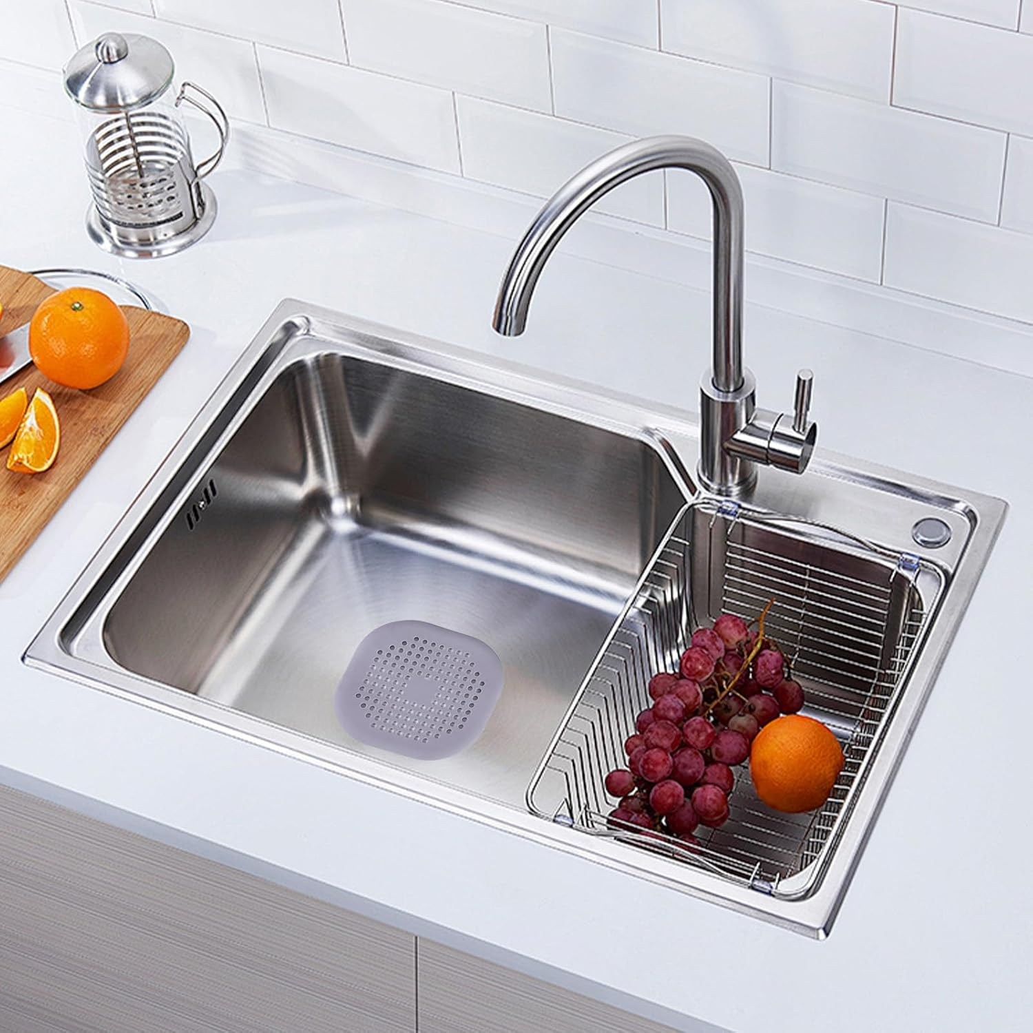 2 Pcs Drain Cover, Efficient Shower Drain Hair Catcher, Anti-Clog Shower Drain Cover, Suitable for Bathroom, Kitchen, Bathtub, Sink Floor Drains image number 6