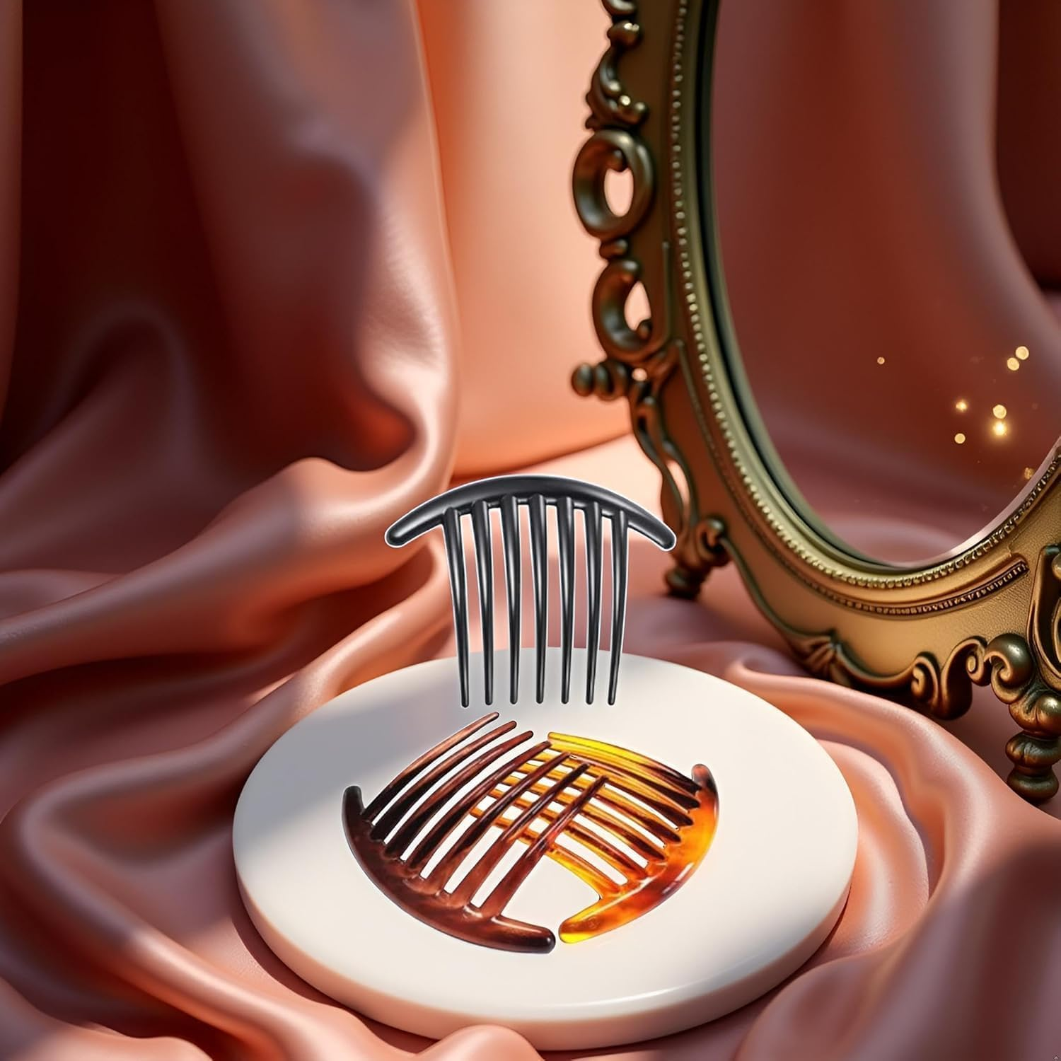 7 Tooth French Twist Comb, 6PCS Plastic Hair Clip, Hair Side Combs, Hair Accessory for Women Girls, Hair Clip Comb Accessories (Black and Brown) image number 4