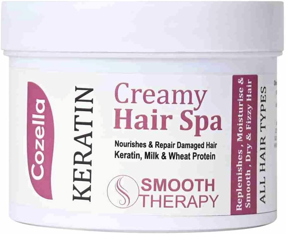Cozella Keratin Creamy Hair SPA | Nourishes & Repair Damaged Hair | Keratin, Milk & Wheat Protein | Smooth Therapy | Sulfate and Paraben Free| All Hair Types | 500ML image number 2