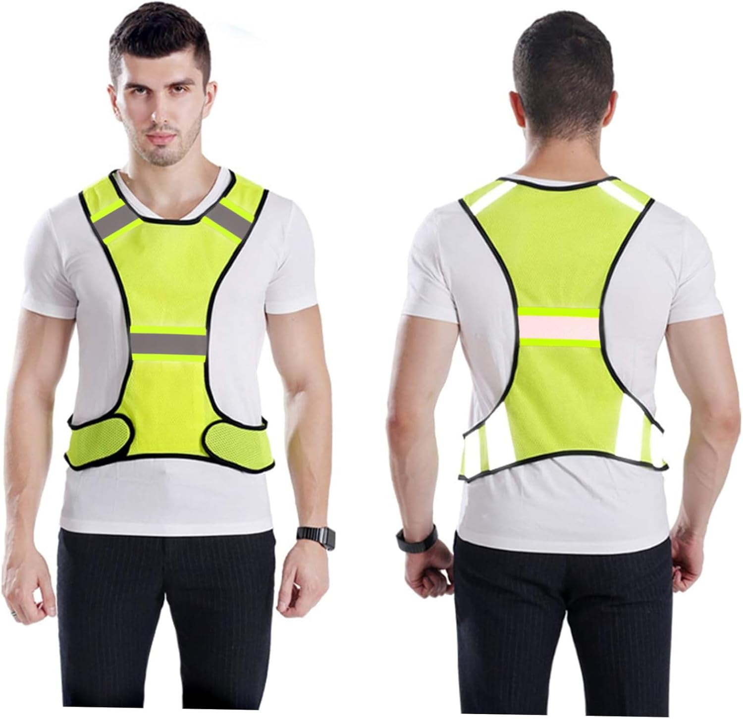 Ipetboom Fluorescent Green Reflective Fabric Tape High Visibility Webbing Strip for Clothing Safety Crafting and Outdoor Use image number 4