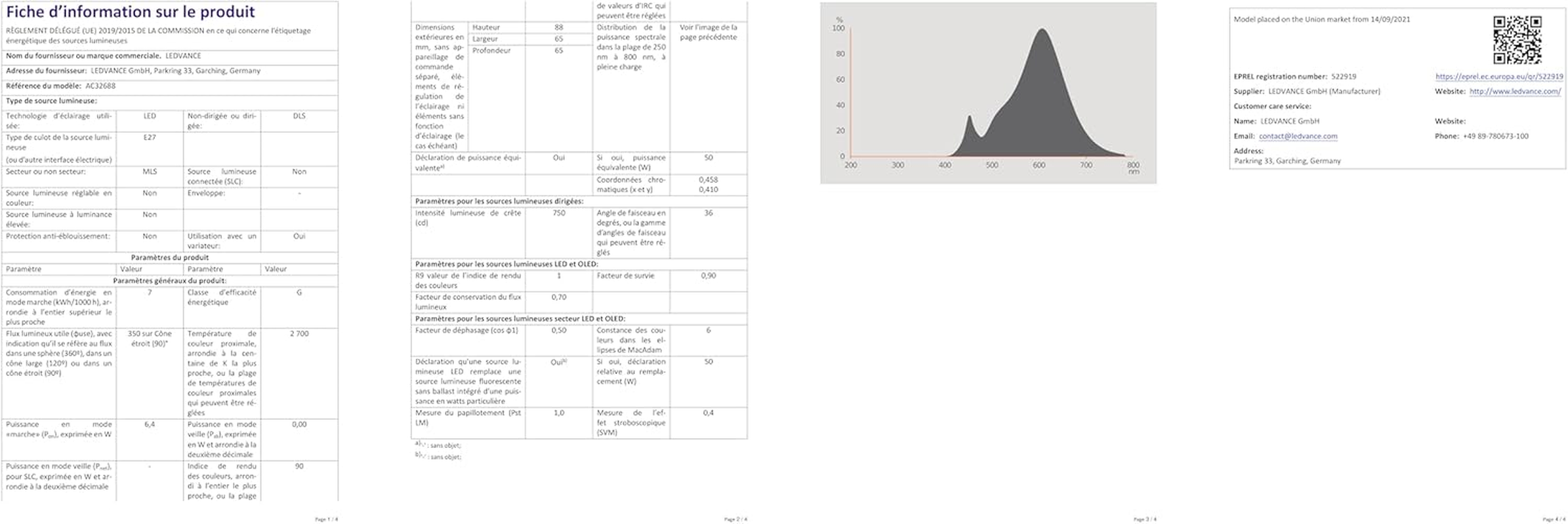 OSRAM Dimmable PAR20 LED Reflector Lamp with E27 Socket, Warm White (2700 K), Glass Spot, 5 W, Replacement for 50 W Reflector Lamp, LED Superstar PAR20, Pack of 1, Warm White image number 6