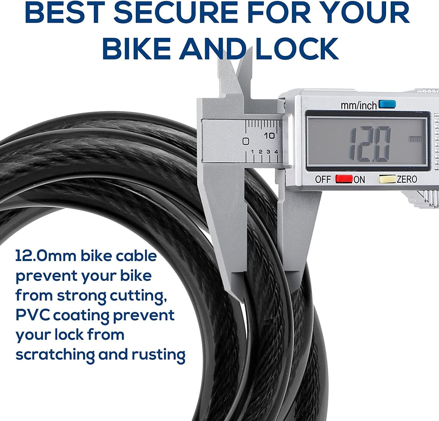 Hakea Cable Lock 121CM Bike Lock - Bicycle Lock - 5 Digit Combination Safety Code - Cable Cycle Lock - Multiple USE Cycling Lock - Black Color image number 5