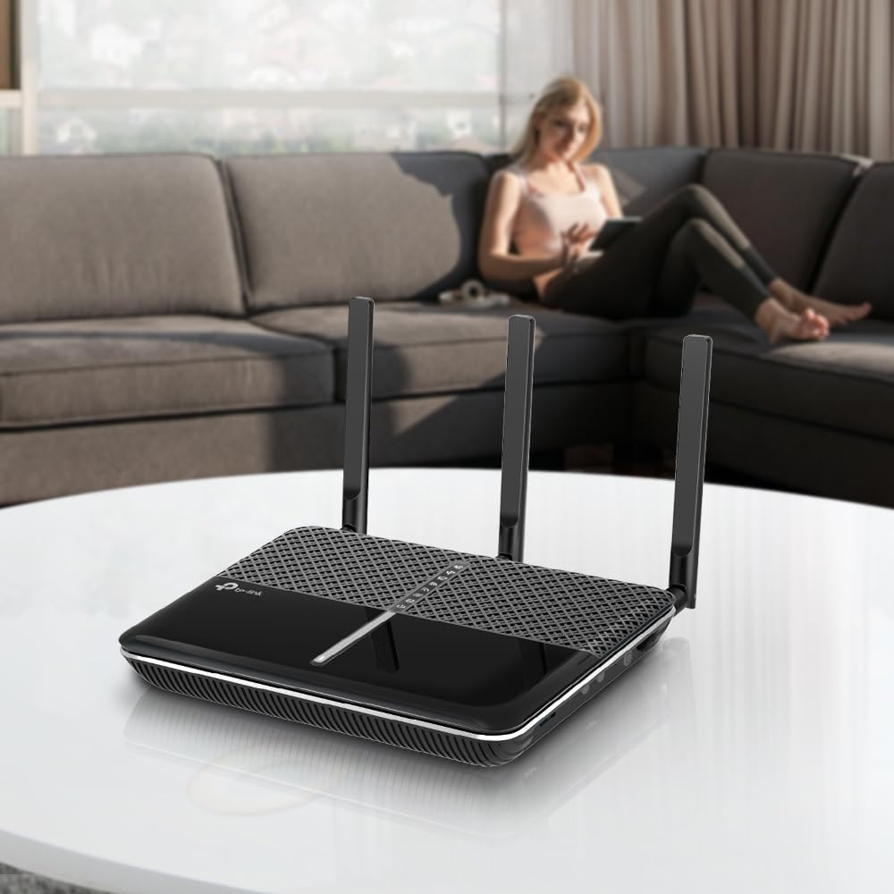 Tp-Link AC2100 Wireless VDSL/ADSL Telephony Modem Router, Dual Band, MU-MIMO, Super VDSL, HD Telephony, Versatile Connectivity, up to 1733 Mbps on 5 Ghz Band, USB 3.0 Port (Archer Vr2100V) image number 1