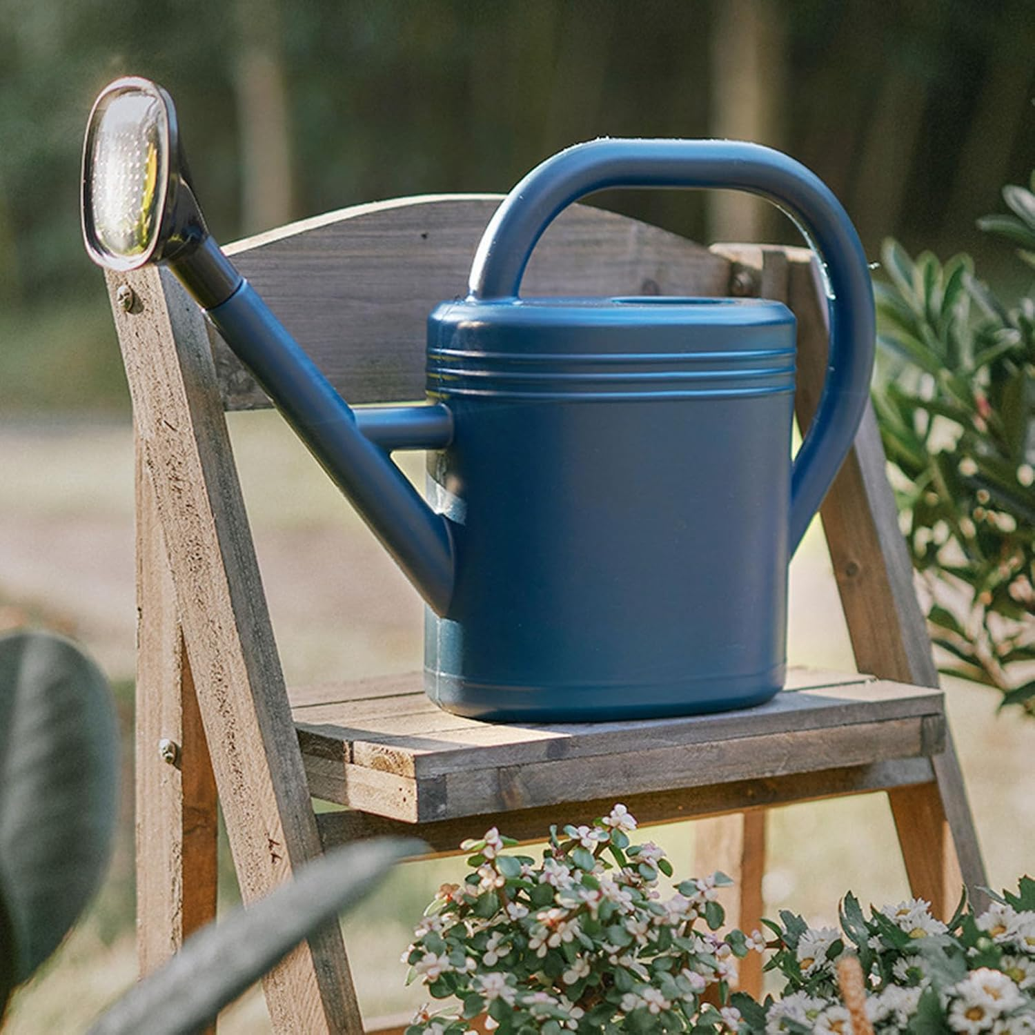 8L Plastic Watering Can, Large Capacity Long Spout Thickened Planting Bottle with Advanced Shower Head, for Home Garden (Blue) image number 4