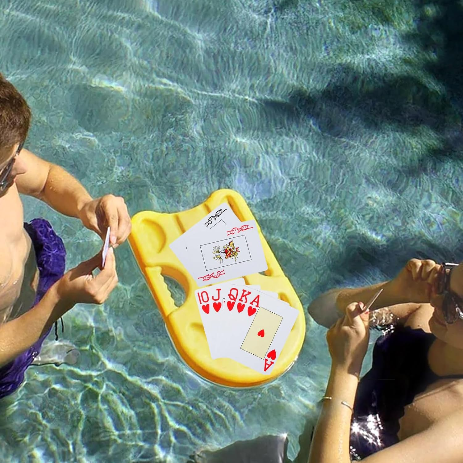 2 Decks of Plastic Playing Cards, Large Print Index Waterproof Poker Cards,Decks of Cards Bulk, Poker Size, Standard Index, for Blackjack, Euchre, Canasta Card Game,Blue & Red Back Pattern image number 2