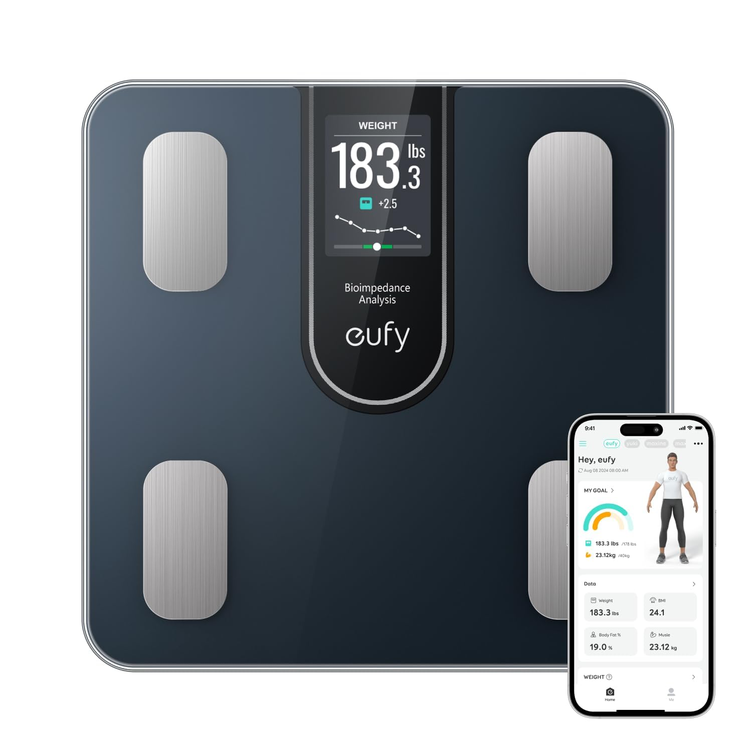 Eufy Smart Scale C20, Digital Bathroom Body Fat Scale with Large TFT Screen, All-In-One Display for Offline Use, Bluetooth Scale for Body Weight with 16 Metrics, BMI, Multi-Modes, High Accuracy image number 5