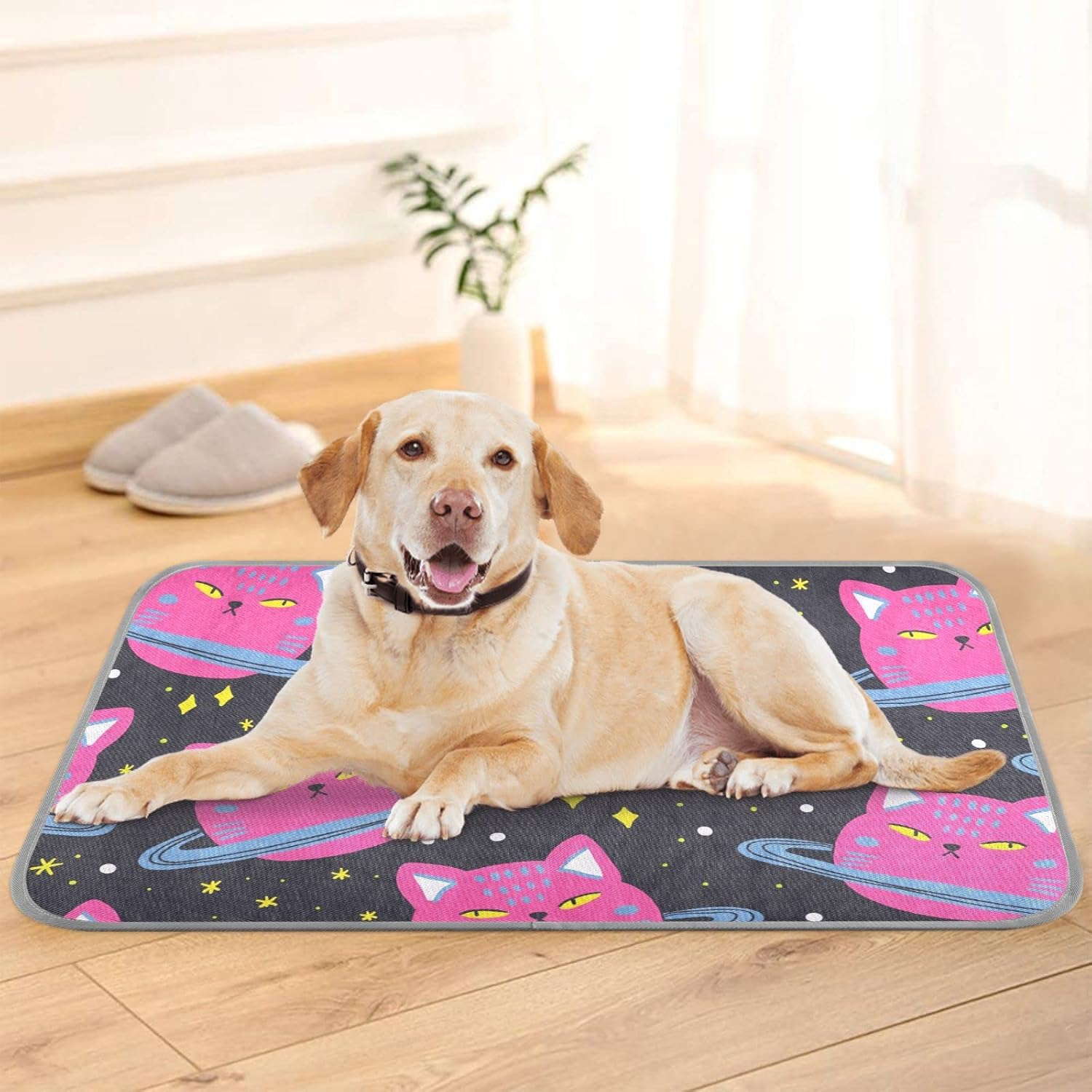 AIXIWAWA Cat Planet Pet Cooling Mat for Cats Dogs Print, Summer Self Cooling and Sleeping Pad Medium Size Non Toxic image number 4