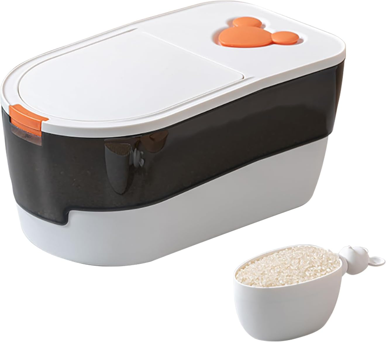 Peiqi Pet Food Storage Container, Airtight Pet Food Storage Container with Measuring Cup, Plastic Cat & Dog Food Storage Bins, Ideal for Rice Cereal Flour Pet Food 11 Lb, Keep Dry Food Fresh (5KG) image number 6