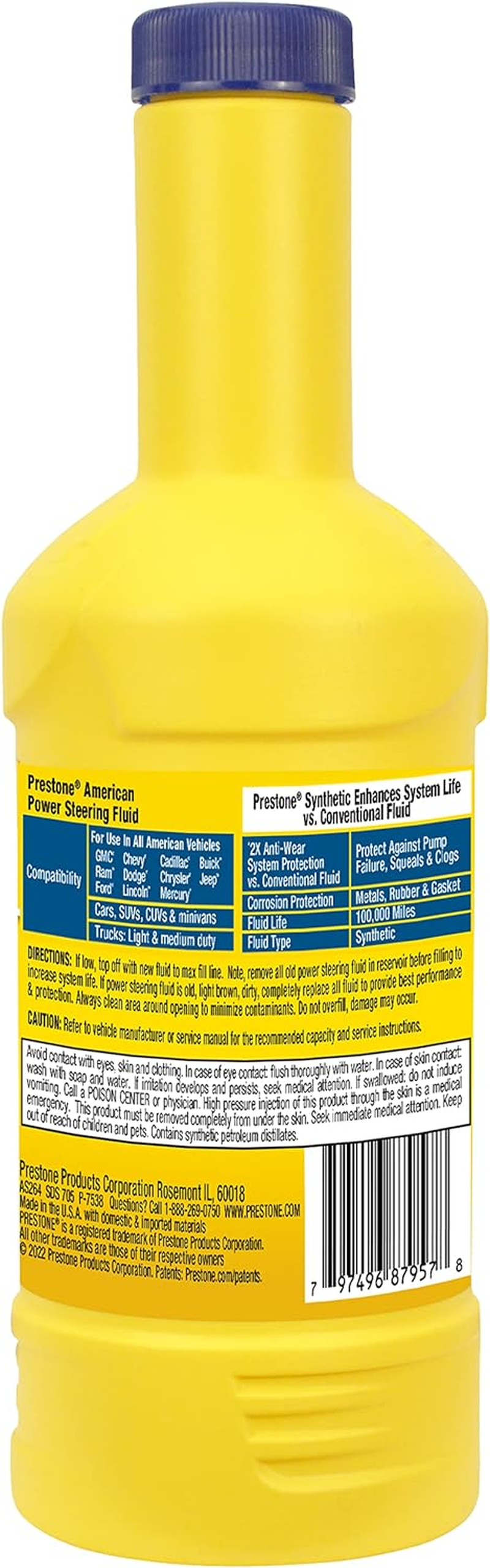 Prestone Full Synthetic American Power Steering Fluid 355 Ml image number 5
